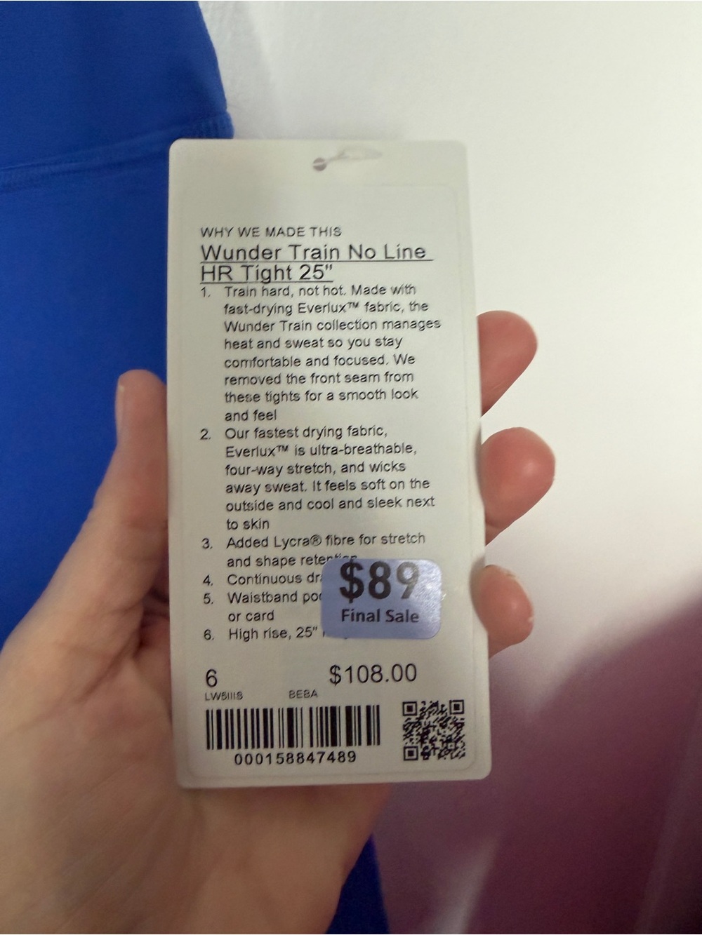 NWT Lululemon Wunder Train No Line
HR Tight 25" Clubhouse Blue - Picture 5 of 5